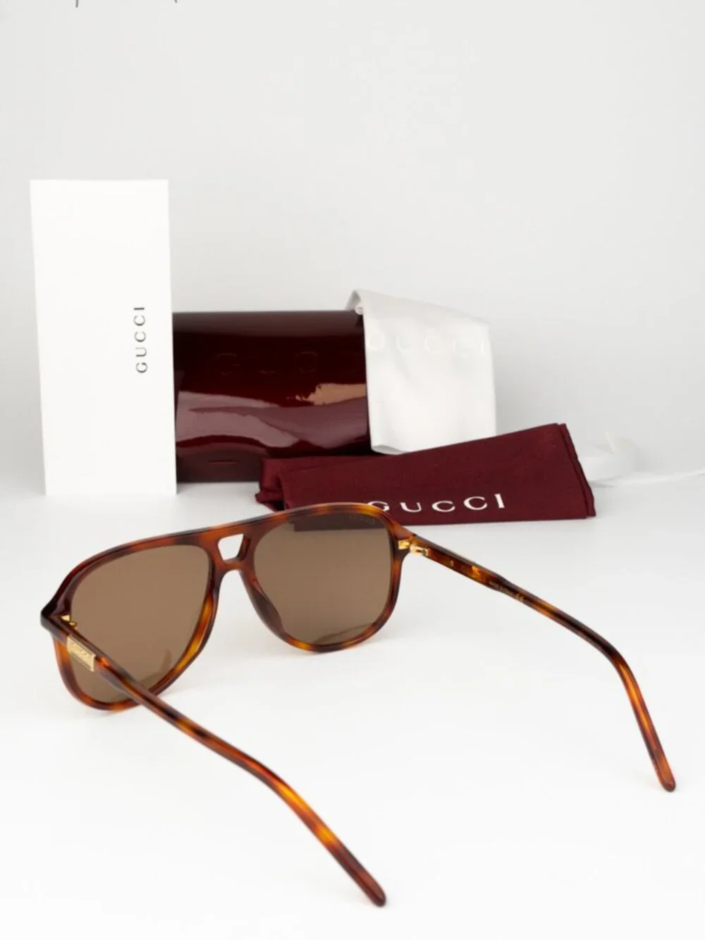 Gucci Men Sunglasses Havana Brown Pilot GG1156S 003 NEW AUTHENTIC